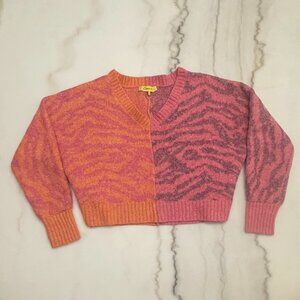 Circus NY Patchwork Animal Print Sweater